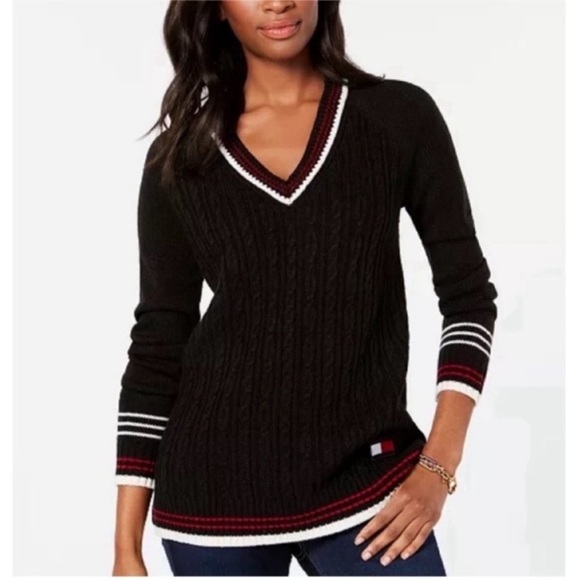 🌗Firm Price🌓TOMMY HILFIGER classics V-Neck sweater - Picture 1 of 11
